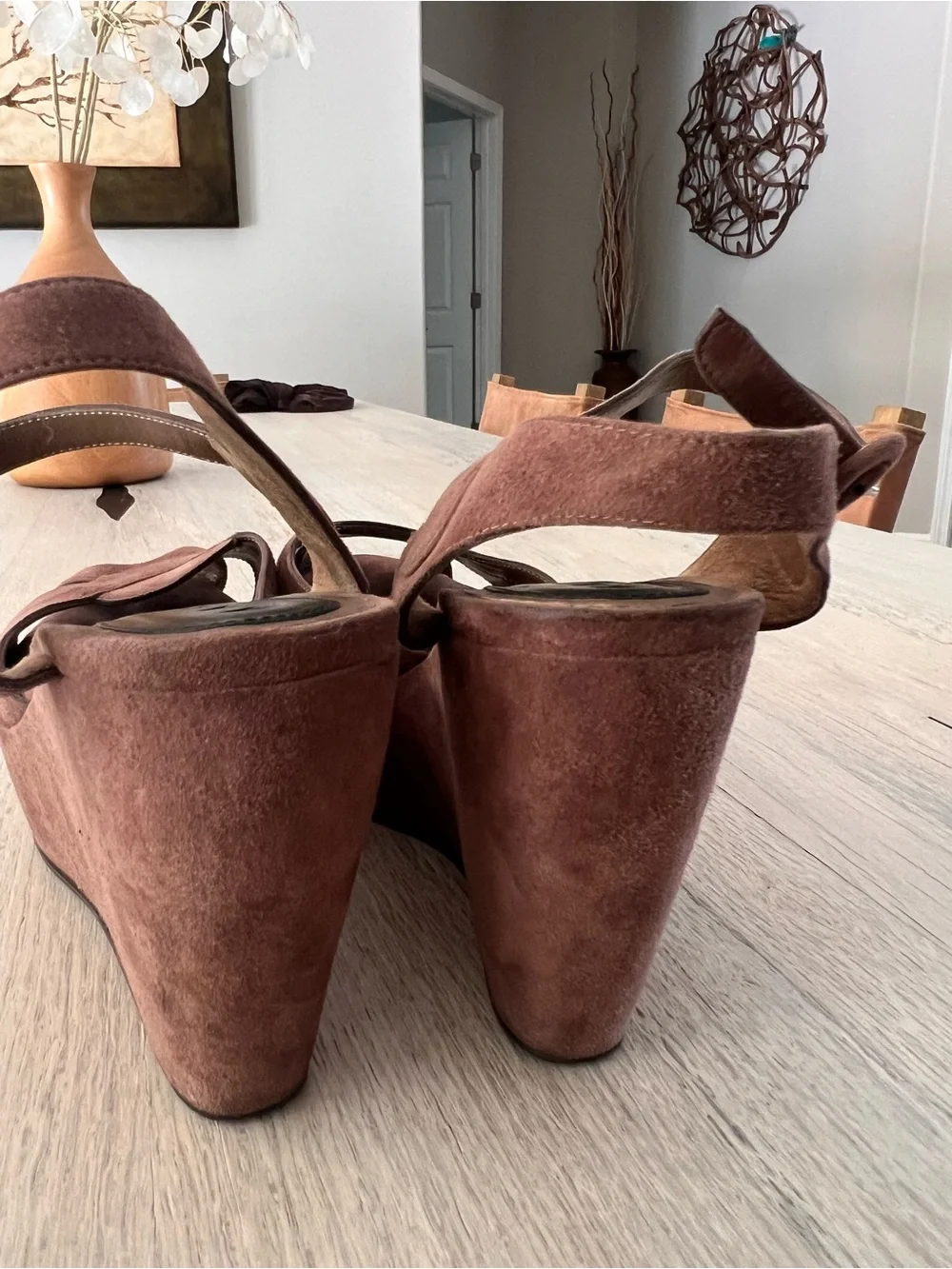 MARNI⚡️Brown suede platform wedge buckle ankle strap sandals size 39EU/9US